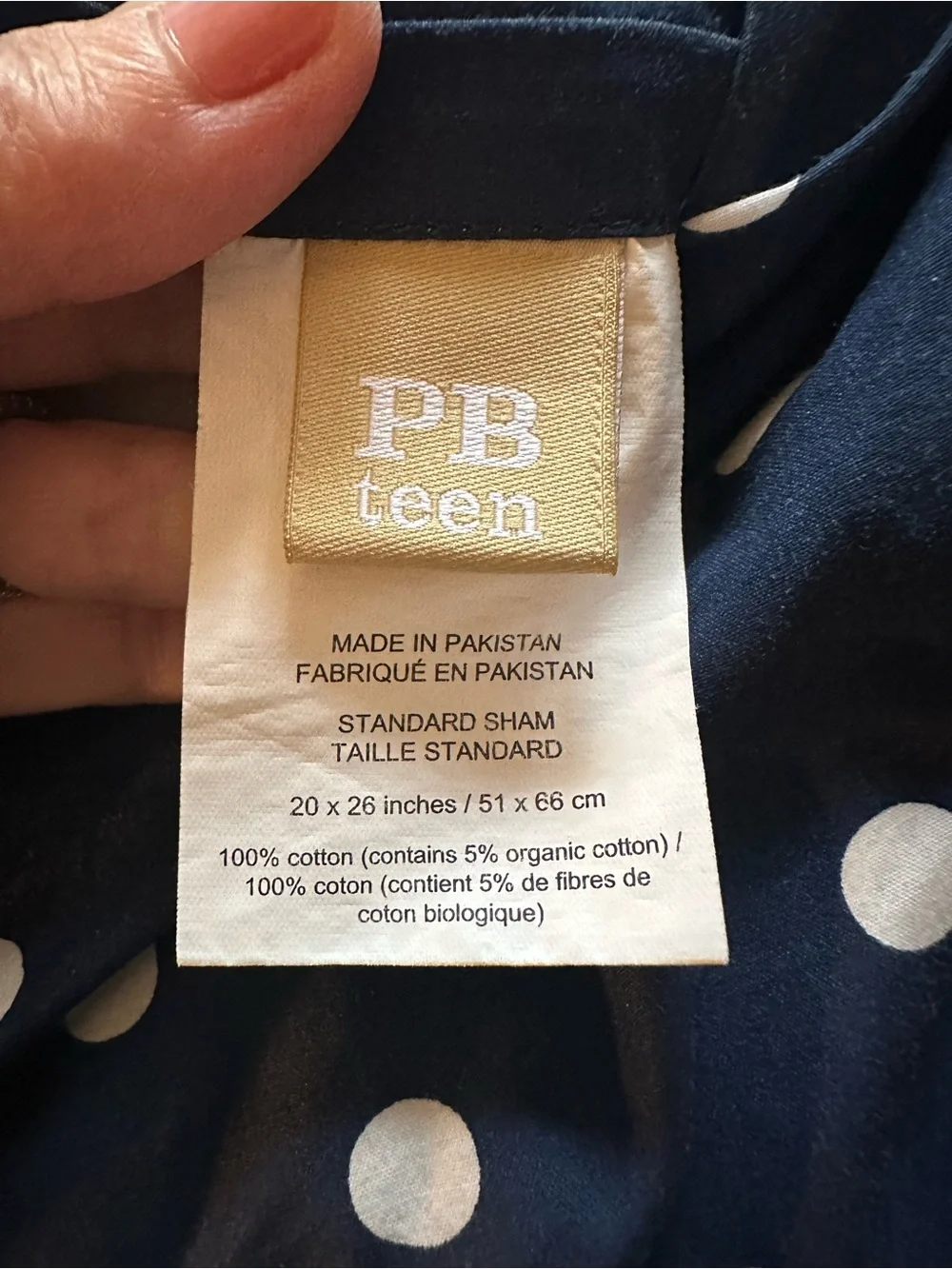 Pottery Barn Teen Twin Duvet Set - Classic Navy with White Dots